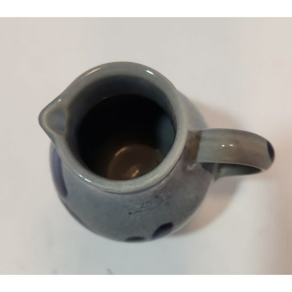 Vintage Marzi & Remy German Salt Glazed Pottery Pitcher Cobalt Blue & Grey .25 L - Picture 2 of 10